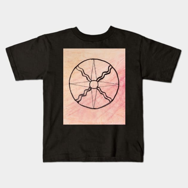 Shamash Sun Kids T-Shirt by lindaursin